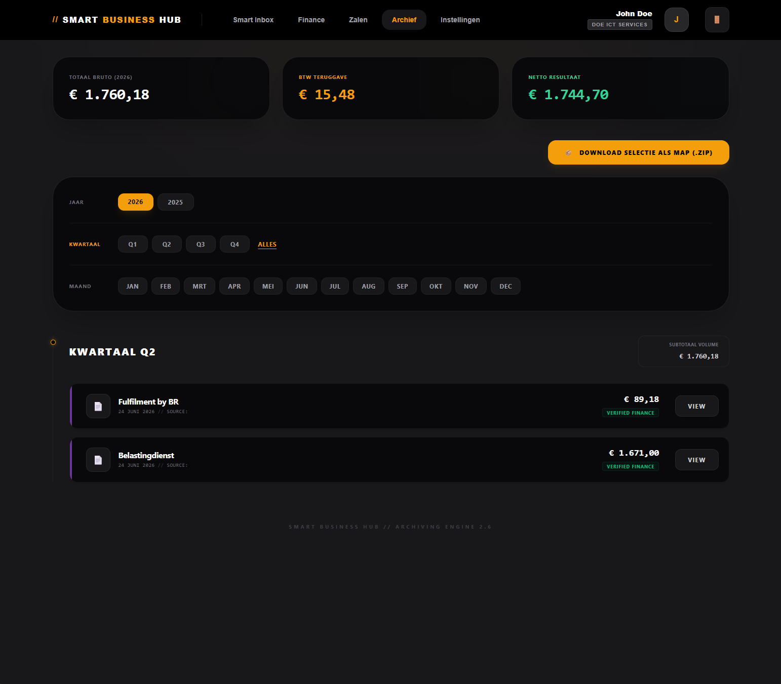 Archiving Engine Dashboard