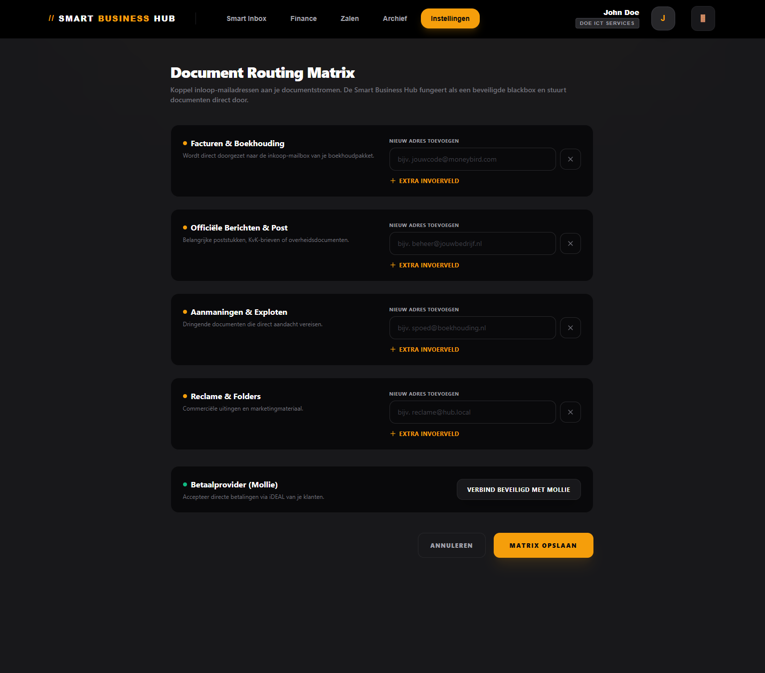 Document Routing Matrix